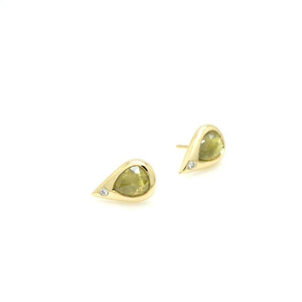 Diamond slice earrings